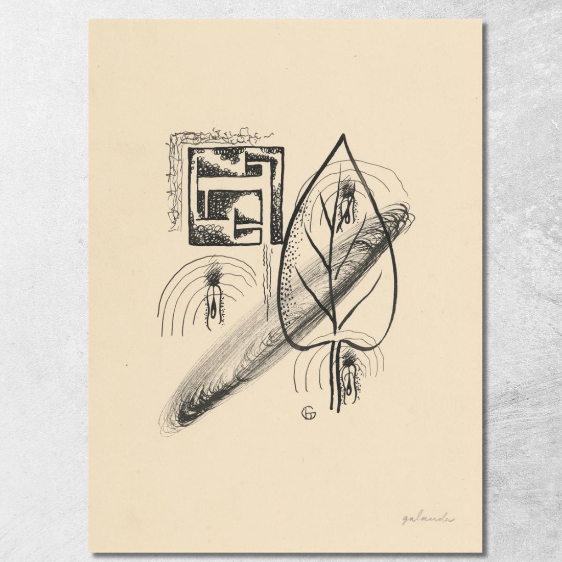 Lettere Dalla Serie Poesie Nei Disegni Mikuláš Galanda mgl55 quadro stampato su tela Lettere Dalla Serie Poesie Nei Disegni Mikuláš Galanda mgl55 quadro stampato su tela