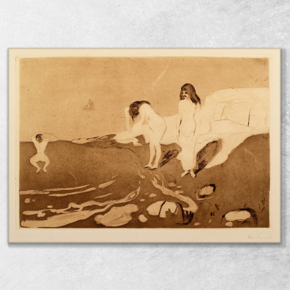 Donne Che Fanno Il Bagno Edvard Munch em407 quadro stampato su tela