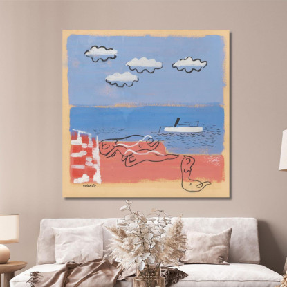 Sulla Spiaggia Mikuláš Galanda mgl82 quadro stampato su tela