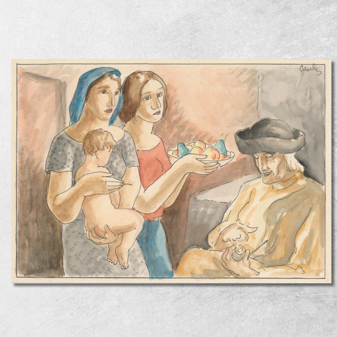 Famiglia Mikuláš Galanda mgl96 quadro stampato su tela Famiglia Mikuláš Galanda mgl96 quadro stampato su tela