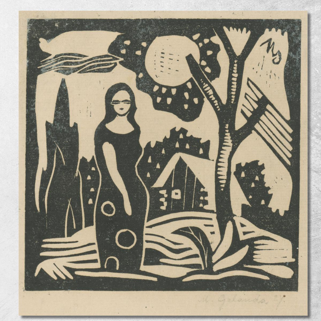 Donna In Campagna Mikuláš Galanda mgl136 quadro stampato su tela Donna In Campagna Mikuláš Galanda mgl136 quadro stampato su tela