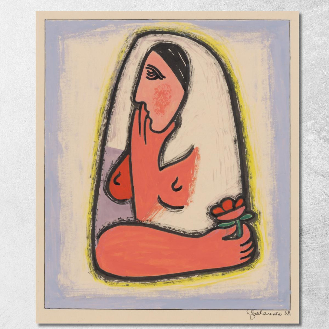 Donna Con Fiore Mikuláš Galanda mgl143 quadro stampato su tela Donna Con Fiore Mikuláš Galanda mgl143 quadro stampato su tela