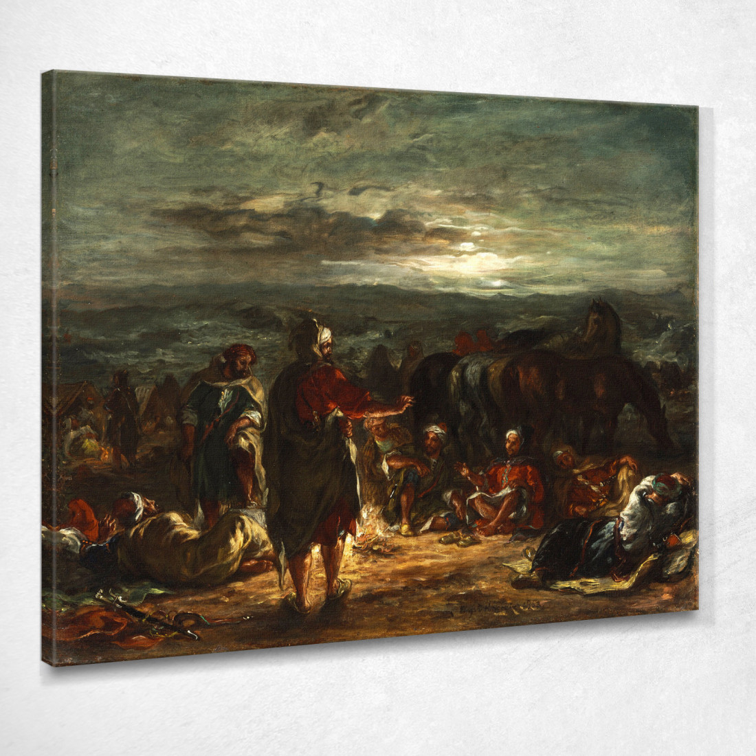 Un Accampamento Arabo Di Notte Eugène Delacroix edx8 quadro stampato su tela Un Accampamento Arabo Di Notte Eugène Delacroix edx8 quadro stampato su tela