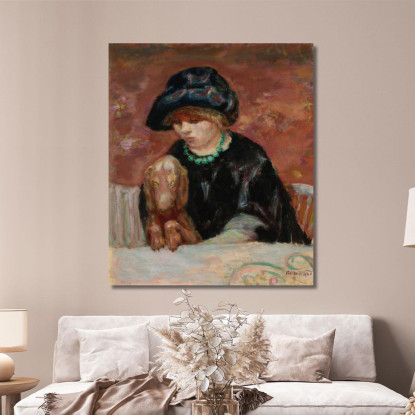 La Donna Con Il Bassetto O Ritratto Di Marthe Bonnard Con Il Bassetto Pierre Bonnard pbn21 quadro stampato su tela