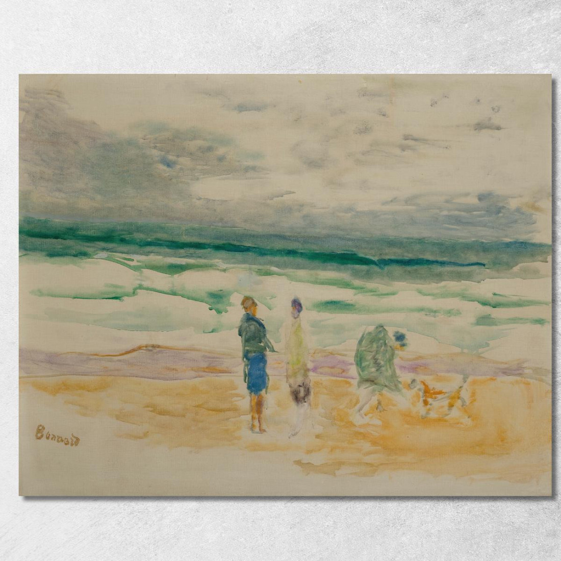 La Spiaggia. Tre Personaggi E Un Cane Pierre Bonnard pbn24 quadro stampato su tela La Spiaggia. Tre Personaggi E Un Cane Pierre Bonnard pbn24 quadro stampato su tela