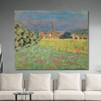 Il Campo Di Grano Davanti Alla Chiesa Pierre Bonnard pbn29 quadro stampato su tela