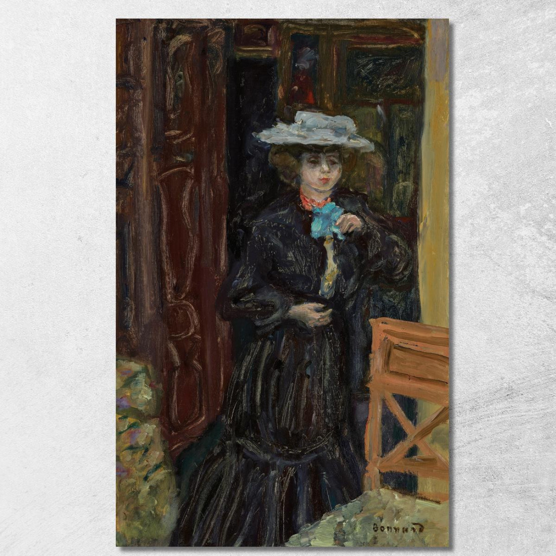 Marta Con Il Cappello Bianco Pierre Bonnard pbn42 quadro stampato su tela Marta Con Il Cappello Bianco Pierre Bonnard pbn42 quadro stampato su tela