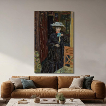 Marta Con Il Cappello Bianco Pierre Bonnard pbn42 quadro stampato su tela