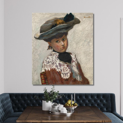 Ritratto Di Giovane Donna O Cappello Pierre Bonnard pbn58 quadro stampato su tela