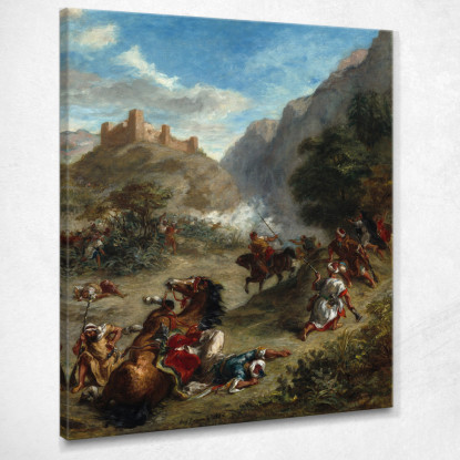 Gli Arabi Schermagliano Sulle Montagne Eugène Delacroix edx14 quadro stampato su tela