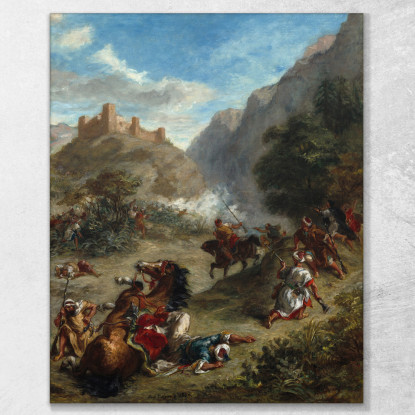 Gli Arabi Schermagliano Sulle Montagne Eugène Delacroix edx14 quadro stampato su tela