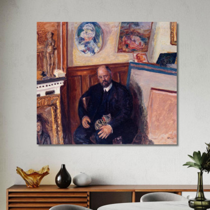 Ritratto Di Ambroise Vollard Con Un Gatto Pierre Bonnard pbn61 quadro stampato su tela