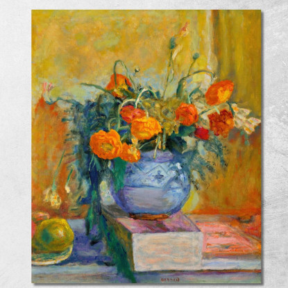 Ranuncoli In Vaso Blu Pierre Bonnard pbn64 quadro stampato su tela