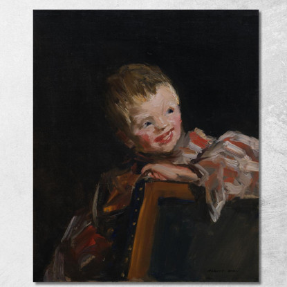 Cory Cori Che Guarda Oltre Lo Schienale Di Una Sedia Robert Henri rhn12 quadro stampato su tela