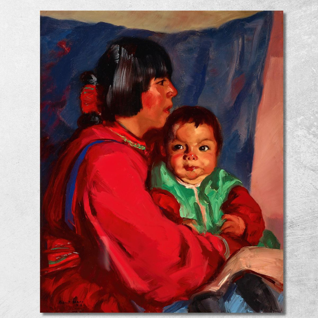 Maria E Il Bambino Robert Henri rhn39 quadro stampato su tela Maria E Il Bambino Robert Henri rhn39 quadro stampato su tela