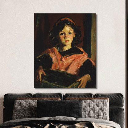 Mary Ann Con Il Suo Cestino Robert Henri rhn42 quadro stampato su tela