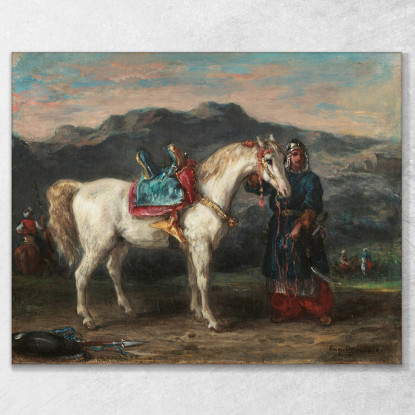 Circasso Che Tiene Un Cavallo Per La Briglia Eugène Delacroix edx23 quadro stampato su tela