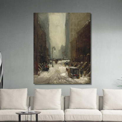 Neve A New York Robert Henri rhn61 quadro stampato su tela