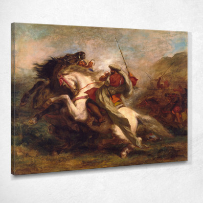Collisione Di Cavalieri Moreschi Eugène Delacroix edx24 quadro stampato su tela