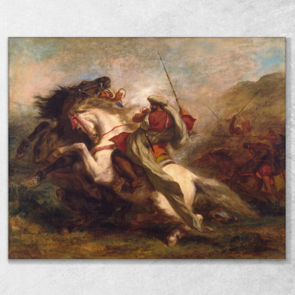 Collisione Di Cavalieri Moreschi Eugène Delacroix edx24 quadro stampato su tela