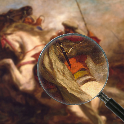 Collisione Di Cavalieri Moreschi Eugène Delacroix edx24 quadro stampato su tela