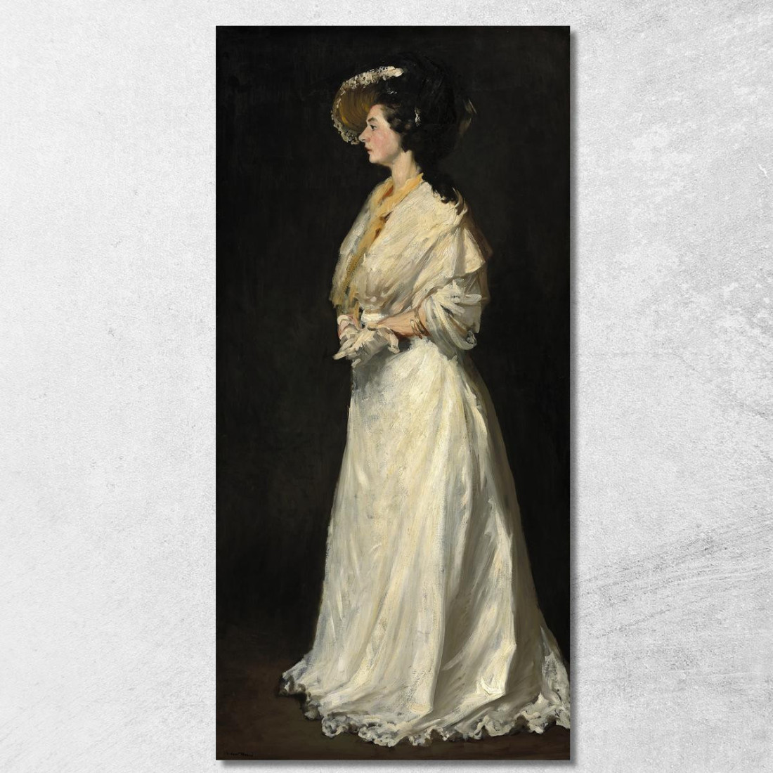 Giovane Donna In Bianco Robert Henri rhn77 quadro stampato su tela Giovane Donna In Bianco Robert Henri rhn77 quadro stampato su tela