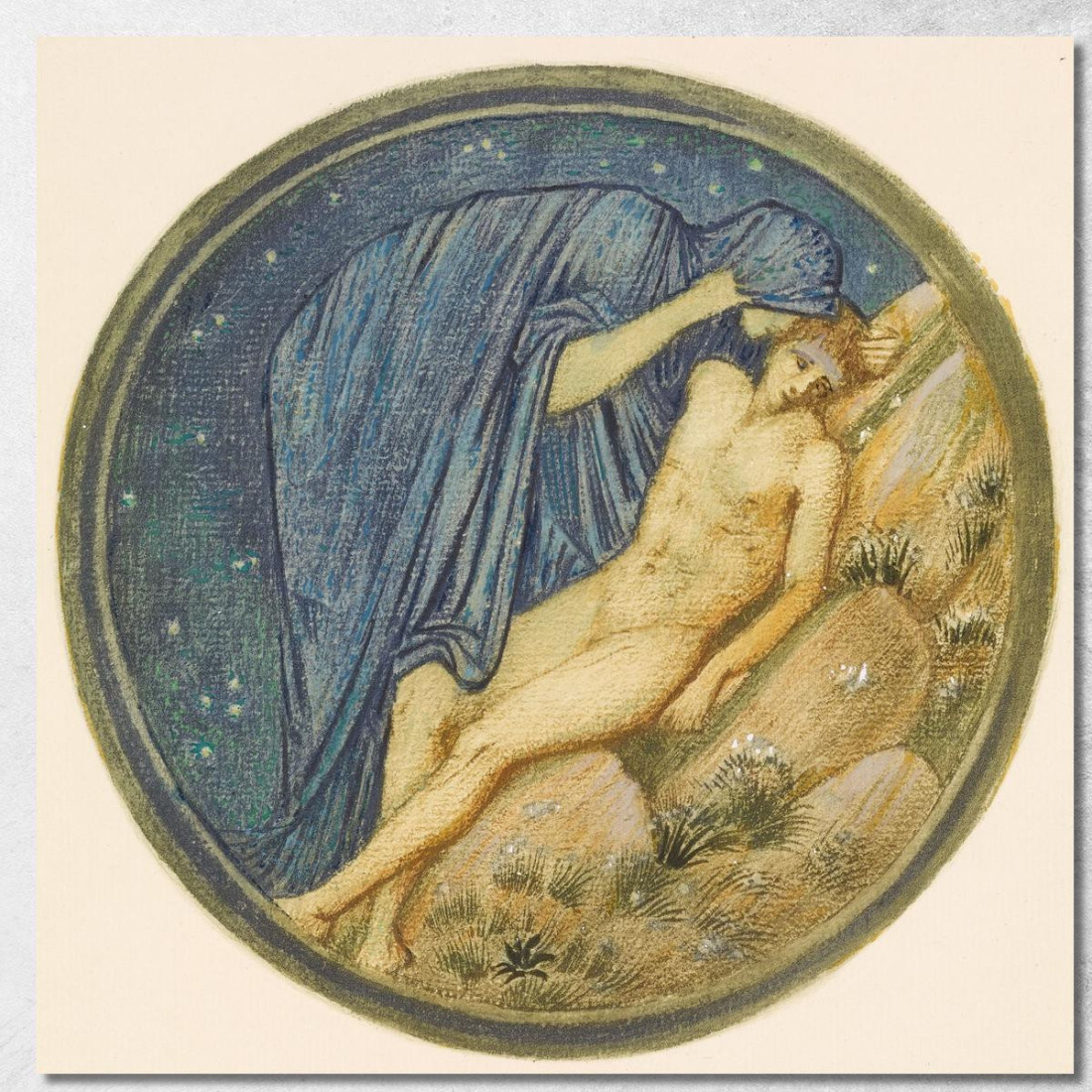 Giorno E Notte Sir Edward Coley Burne-Jones ecb12 quadro stampato su tela