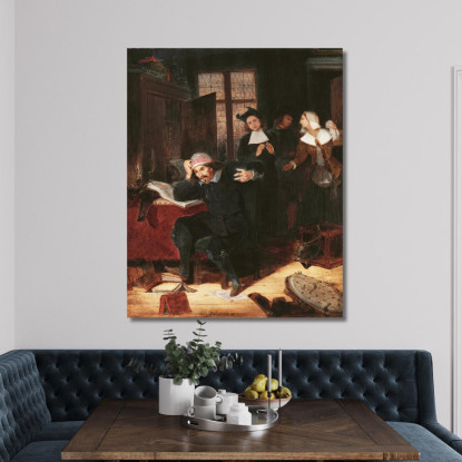 Don Chisciotte Nella Sua Biblioteca Eugène Delacroix edx31 quadro stampato su tela