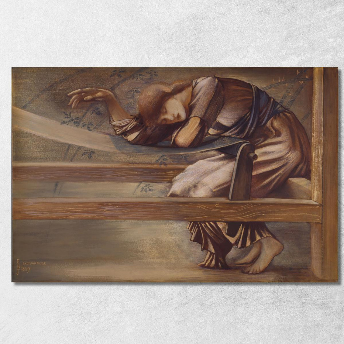 Studio Della Serie Briar Rose Per Il Garden Court '2 Sir Edward Coley Burne-Jones ecb74 quadro stampato su tela Studio Della Serie Briar Rose Per Il Garden Court '2 Sir Edward Coley Burne-Jones ecb74 quadro stampato su tela