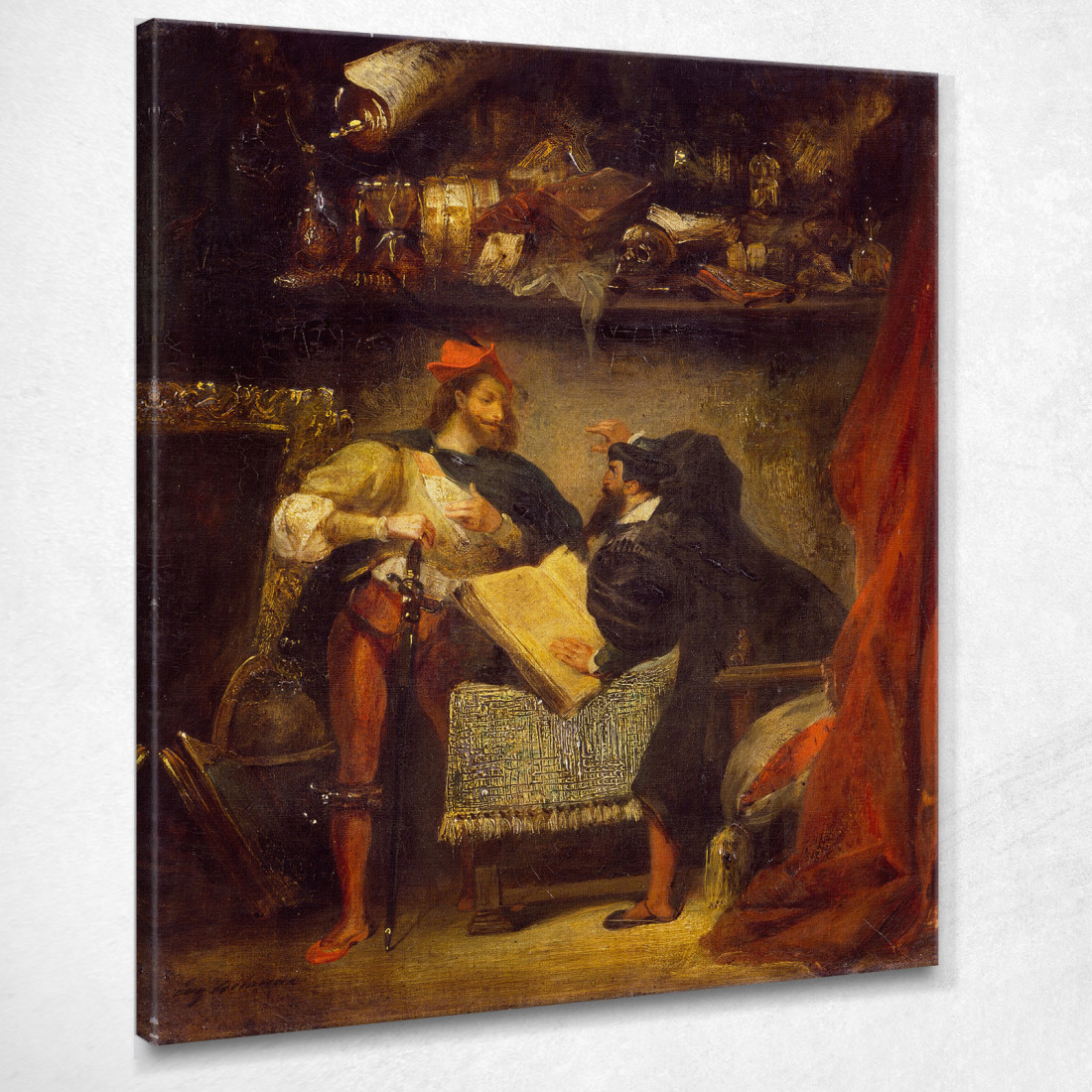 Faust E Mefistofele Eugène Delacroix edx39 quadro stampato su tela