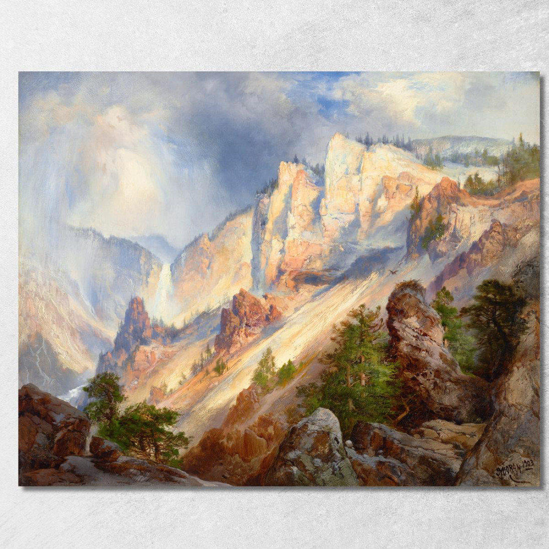 Un Acquazzone Di Passaggio Nel Canyon Di Yellowstone Thomas Moran tmr4 quadro stampato su tela Un Acquazzone Di Passaggio Nel Canyon Di Yellowstone Thomas Moran tmr4 quadro stampato su tela
