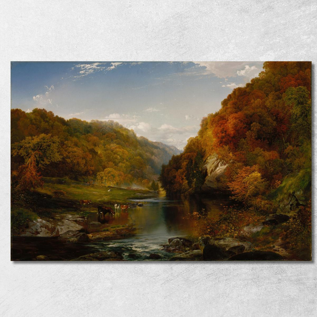 Pomeriggio D'Autunno Il Wissahickon Thomas Moran tmr10 quadro stampato su tela Pomeriggio D'Autunno Il Wissahickon Thomas Moran tmr10 quadro stampato su tela