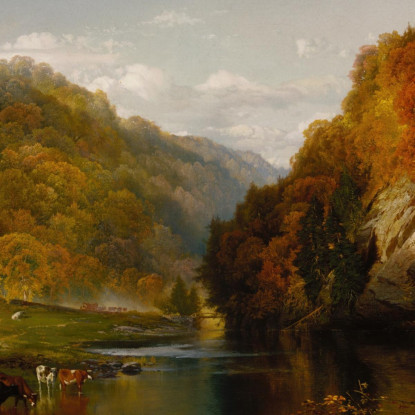 Pomeriggio D'Autunno Il Wissahickon Thomas Moran tmr10 quadro stampato su tela