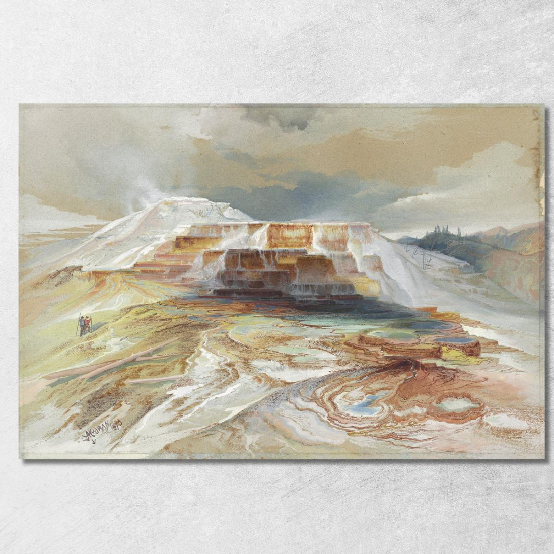 Sorgenti Termali Del Fiume Gardiner Yellowstone Thomas Moran tmr35 quadro stampato su tela