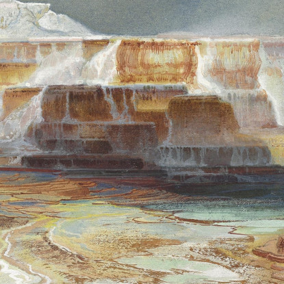 Sorgenti Termali Del Fiume Gardiner Yellowstone Thomas Moran tmr35 quadro stampato su tela