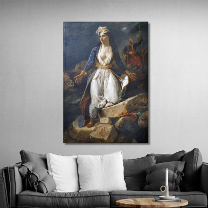 La Grecia Sulle Rovine Di Missolonghi Eugène Delacroix edx44 quadro stampato su tela