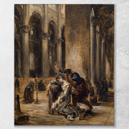 Gretchen Nella Chiesa Goethe Faust Parte I Scena Nella Cattedrale Eugène Delacroix edx46 quadro stampato su tela