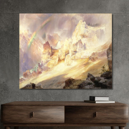 Arcobaleno Sopra Il Grand Canyon Dello Yellowstone Thomas Moran tmr51 quadro stampato su tela