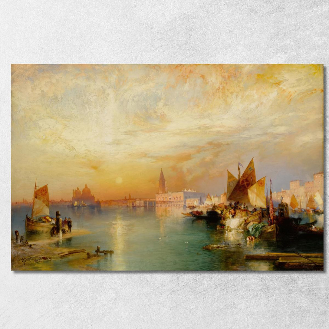 Tramonto Santa Maria E Il Palazzo Ducale Venezia Thomas Moran tmr56 quadro stampato su tela Tramonto Santa Maria E Il Palazzo Ducale Venezia Thomas Moran tmr56 quadro stampato su tela