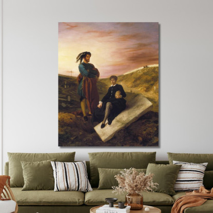 Amleto E Orazio Al Cimitero Eugène Delacroix edx48 quadro stampato su tela