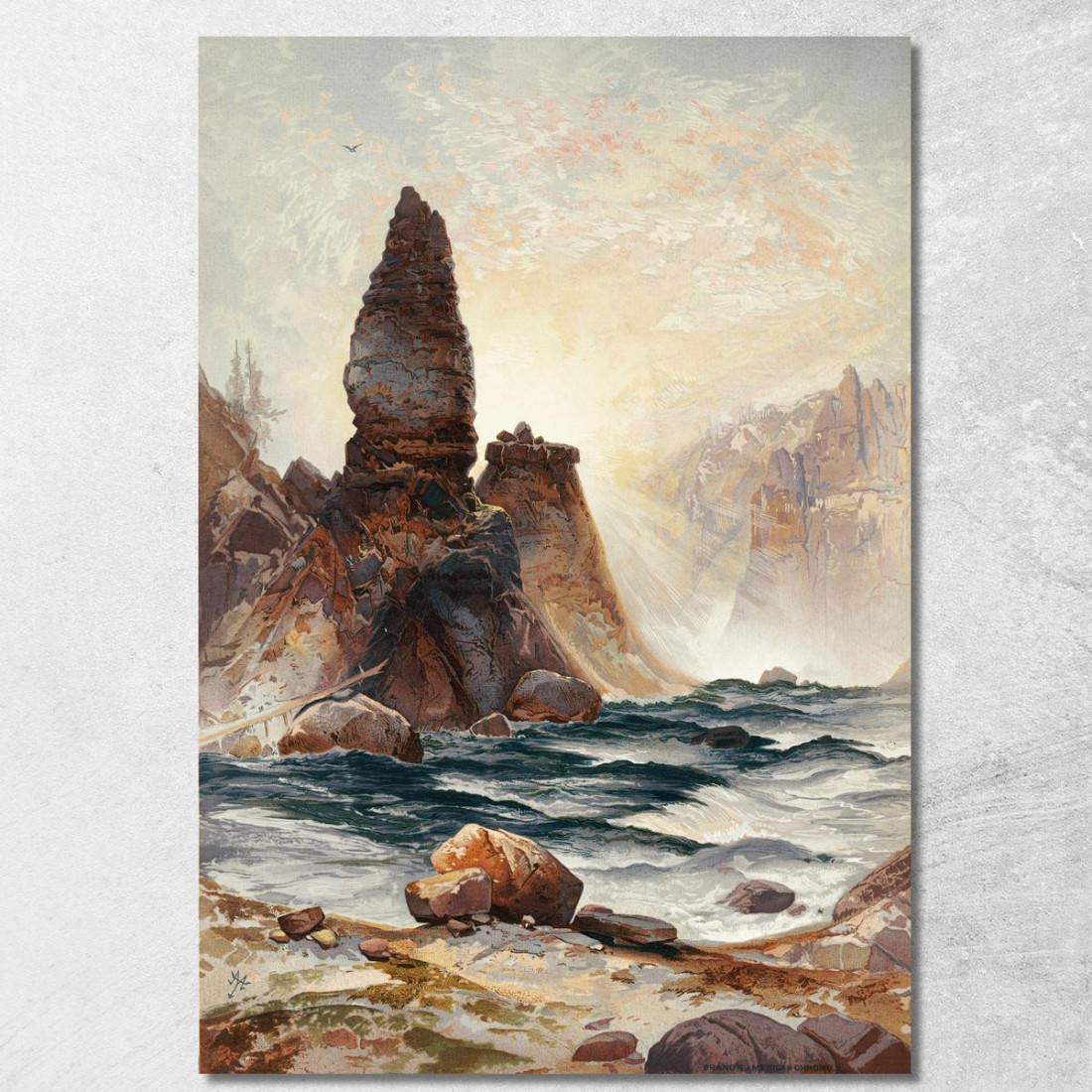 Le Torri Di Tower Falls Yellowstone Thomas Moran tmr75 quadro stampato su tela Le Torri Di Tower Falls Yellowstone Thomas Moran tmr75 quadro stampato su tela