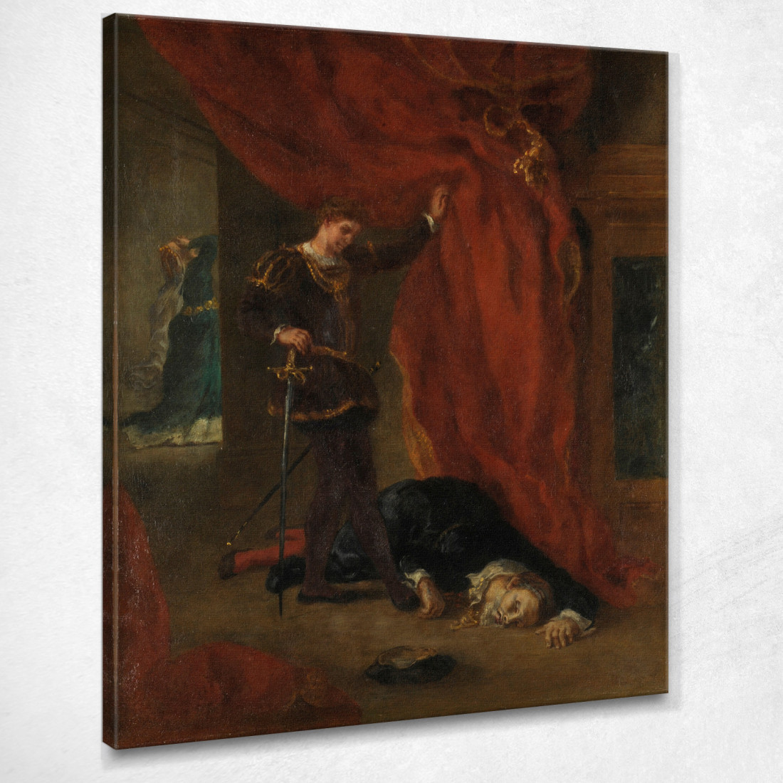Amleto Davanti Al Corpo Di Polonio Eugène Delacroix edx50 quadro stampato su tela Amleto Davanti Al Corpo Di Polonio Eugène Delacroix edx50 quadro stampato su tela