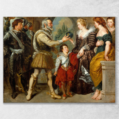 Enrico Iv Conferisce La Reggenza A Maria De' Medici Eugène Delacroix edx52 quadro stampato su tela