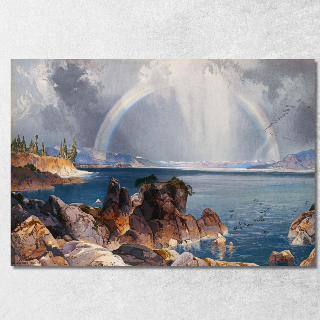 Lago Yellowstone Thomas Moran tmr99 quadro stampato su tela Lago Yellowstone Thomas Moran tmr99 quadro stampato su tela