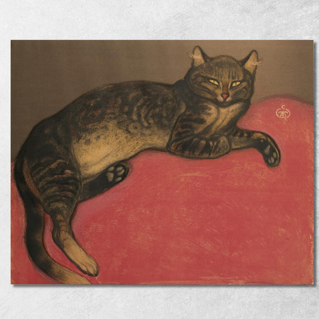 Gatto Inverno Su Un Cuscino Théophile Alexandre Steinlen tas35 quadro stampato su tela Gatto Inverno Su Un Cuscino Théophile Alexandre Steinlen tas35 quadro stampato su tela