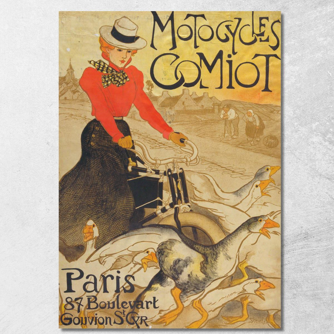 Moto Comiot Théophile Alexandre Steinlen tas38 quadro stampato su tela Moto Comiot Théophile Alexandre Steinlen tas38 quadro stampato su tela