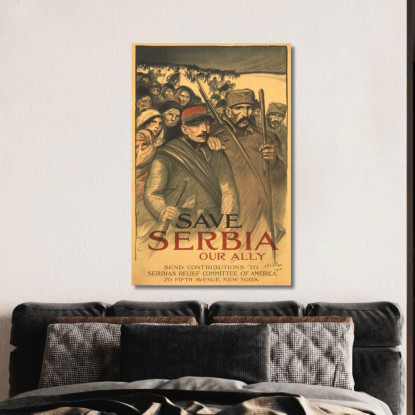 Salviamo La Serbia Nostro Alleato Théophile Alexandre Steinlen tas45 quadro stampato su tela
