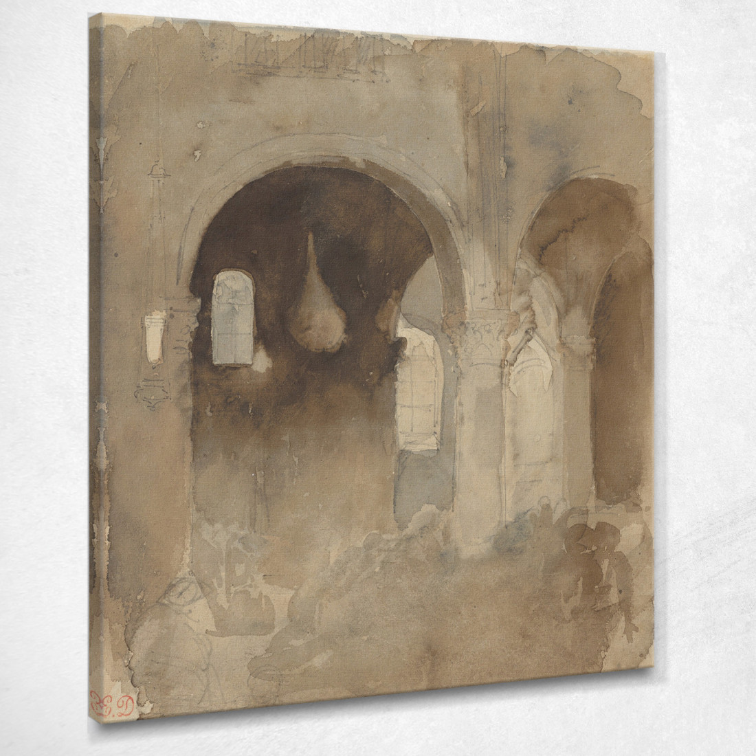 Interno Della Chiesa Dell'Abbazia Di Valmont Eugène Delacroix edx60 quadro stampato su tela Interno Della Chiesa Dell'Abbazia Di Valmont Eugène Delacroix edx60 quadro stampato su tela