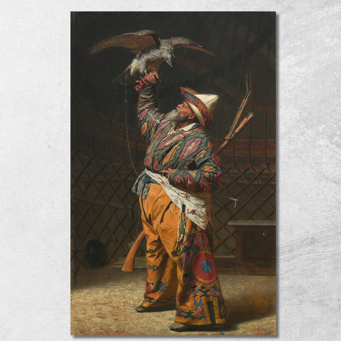 Un Ricco Cacciatore Kirghiso Con Un Falco Vasily Vereshchagin vvr3 quadro stampato su tela Un Ricco Cacciatore Kirghiso Con Un Falco Vasily Vereshchagin vvr3 quadro stampato su tela