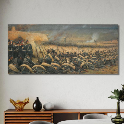 Prima Dell'Attacco. A Plevna Vasily Vereshchagin vvr10 quadro stampato su tela